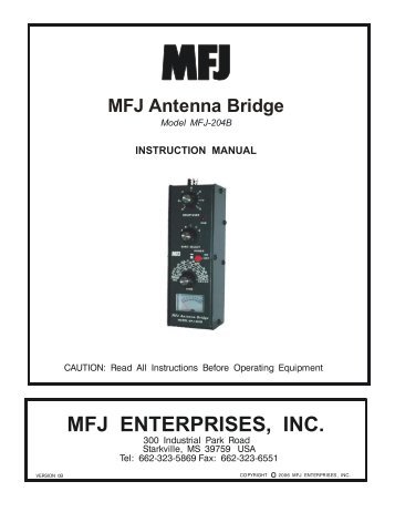 mfj enterprises manuals pdf